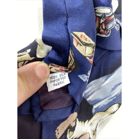 Vintage Stanford Blue Santa Claus Christmas 59” Silk Tie - Picture 3 of 3